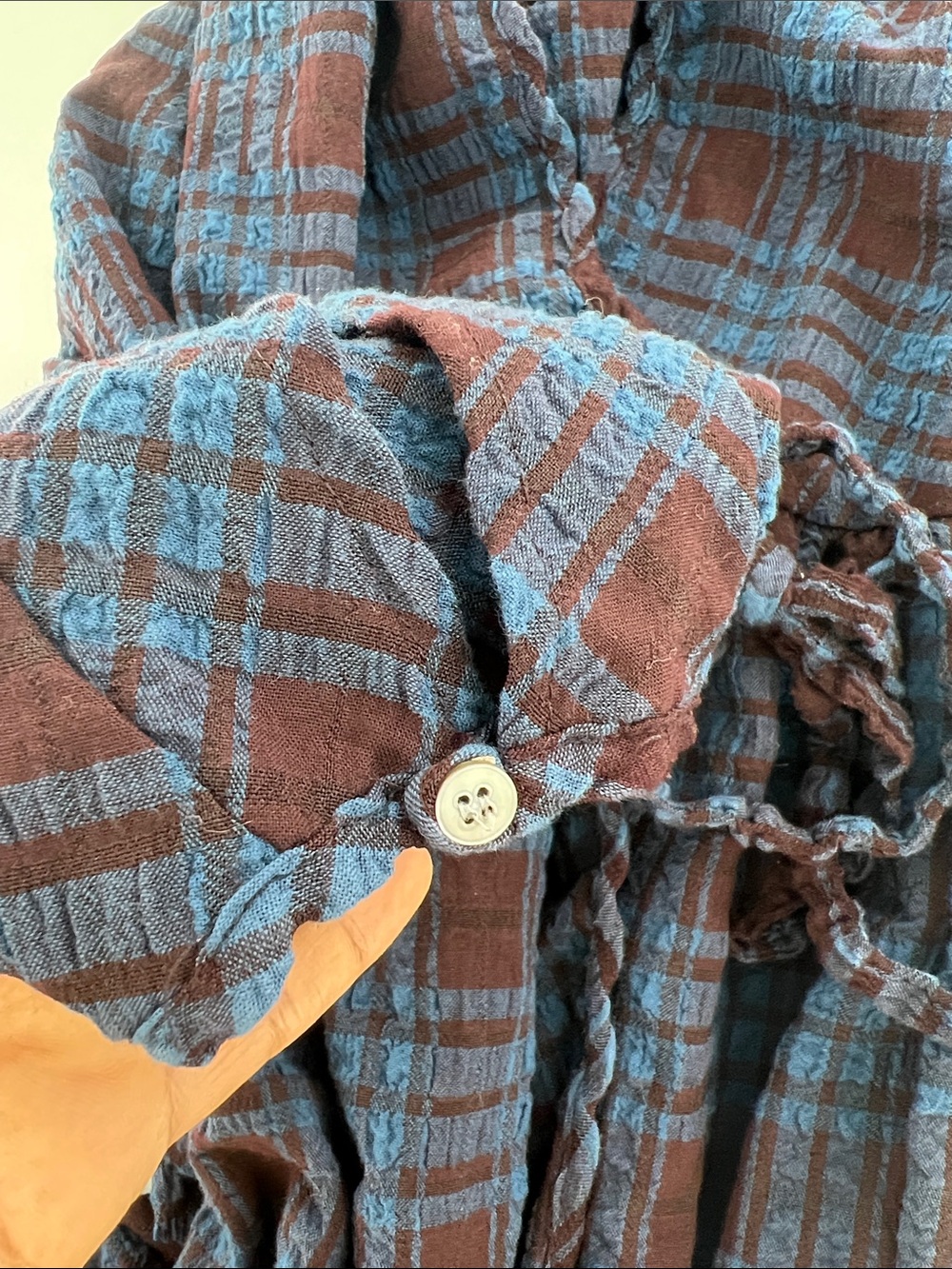HATCH maternity Kimia plaid wrap dress lagenlook gauze Dark Academia Cottagecore - Picture 11 of 13